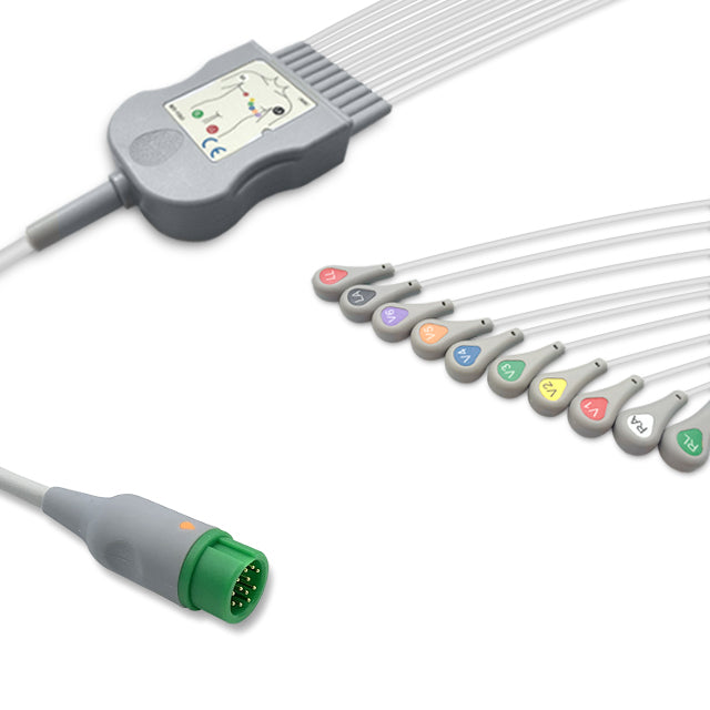 6016570 ECG Wires comp. w/ Mindray - 10-leads Press Stud (AHA)