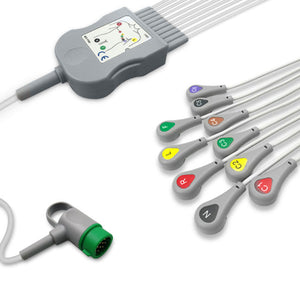 6016587 ECG Wires comp. w/ Medtronic - 10-leads Press Stud (IEC)