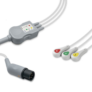 6016087 ECG Wires comp. w/ Mindray-Datascope - 3-leads Press Stud (IEC)