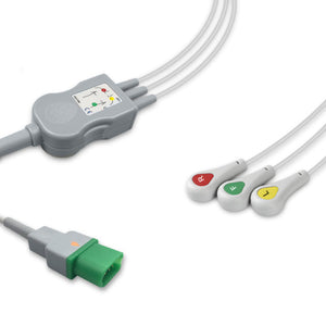 6016091 ECG Wires comp. w/ Mindray-Datascope - 3-leads Press Stud (IEC)