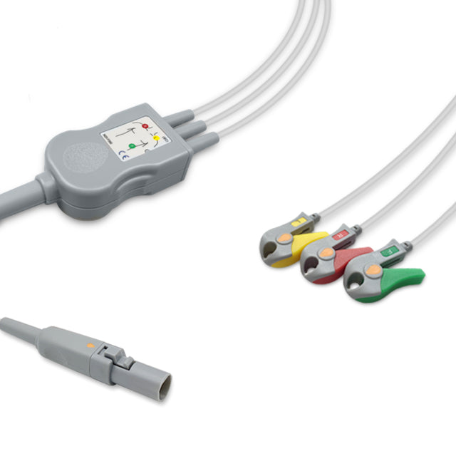6016141 ECG Wires comp. w/ ron - 3-leads Pinch Clamp / Grabber (IEC)
