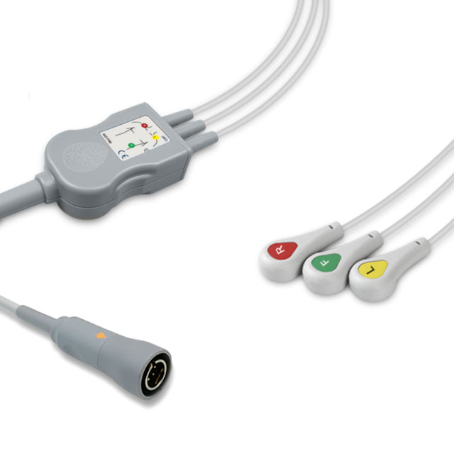 6016171 ECG Wires comp. w/ Colin - 3-leads Press Stud (IEC)