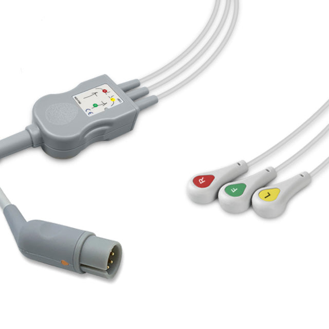 6016191 ECG Wires comp w/ M&B - 3-leads Press Stud (IEC)