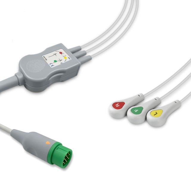 6016231 ECG Wires comp. w/ Biolight - 3-leads Press Stud (IEC)