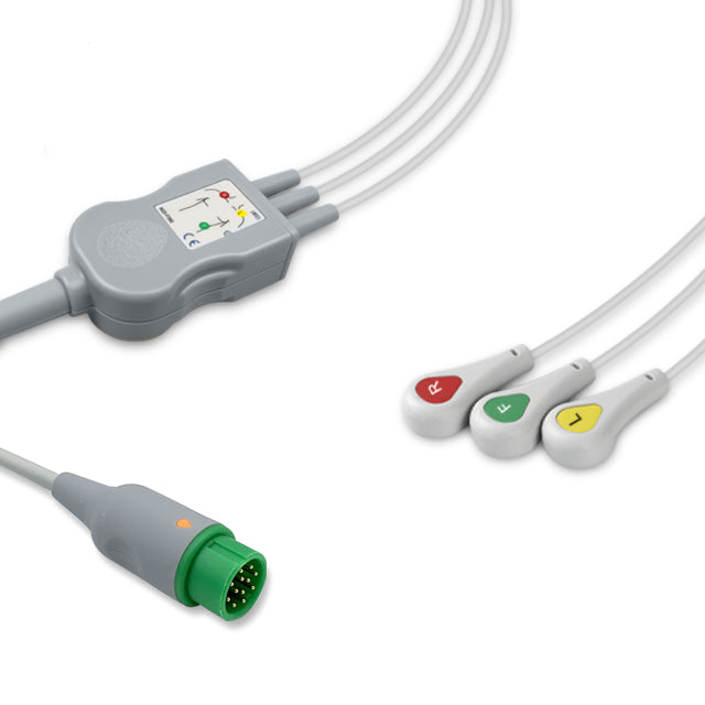 6016247 ECG Wires comp. w/ Infinium - 3-leads Press Stud (IEC)