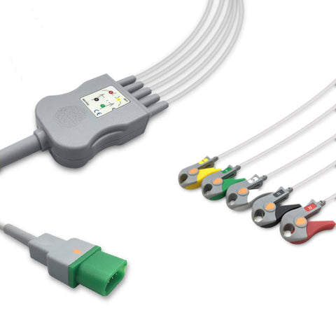 6016397 ECG Wires c/w Mindray-Datascope - 5-leads Pinch Clamp / Grabber (IEC)