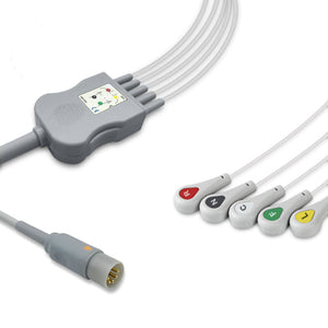 6016523 ECG Wires comp. w/ ECAFIX - 5-leads Press Stud (IEC)