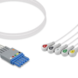 6017582 ECG Wires CSI-Type 5-leads - Press Stud (IEC) - 804