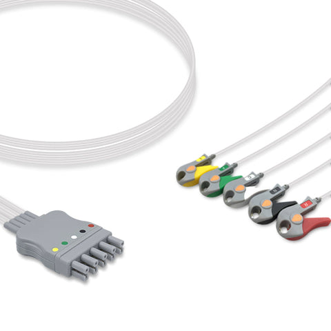 6017450 ECG Wires MN-Type 5-leads - Pinch Clamp / Grabber (IEC) - 802