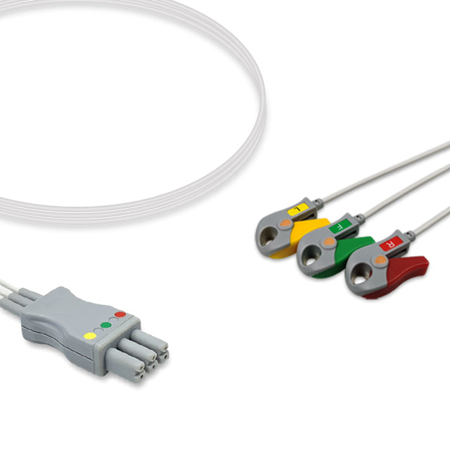 6017326 ECG Wires MR-Type 3-leads - Small Pinch Clamp / Grabber (IEC) - 812