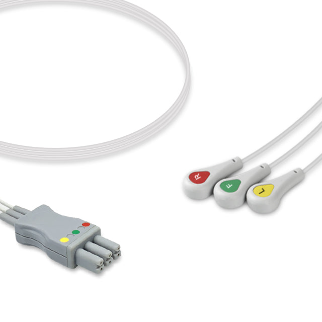 6017218 ECG Wires MR-Type 3-leads - Press Stud (IEC) - 812