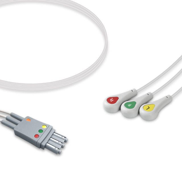 6017170 ECG Wires PH Type 3-leads - Press Stud (IEC) - 803