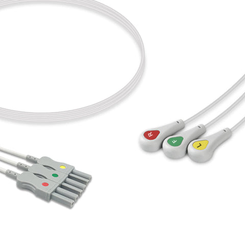 6017214 ECG Wires SL-dissociate 3-leads - Press Stud (IEC) - 820L