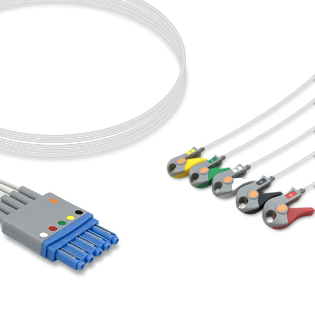 6017474 ECG Wires SMCT-Type 5-leads - Pinch Clamp / Grabber (IEC) - 804