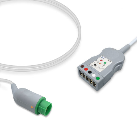 6016608 ECG Wires c/w GE Corometrics(MECG) - MQ Type - 3-leads (AHA)